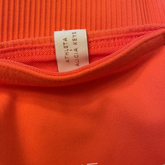 Athleta + Alicia Keys Orange Ribbed Leggings NWOT small - Picture 5 of 8